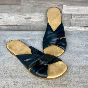 Rieker fekete bőr papucs 37