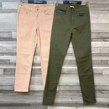 Camaieu púder szín, khaki zöld nadrág szett 38