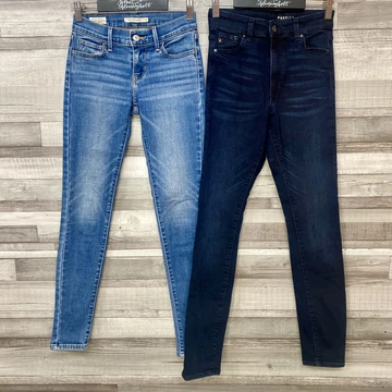 Levis 710 Super Skinny, Denim sötét koptatott farmernadrág szett XS
