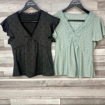 Shein fekete, zöld rövid felső szett 38