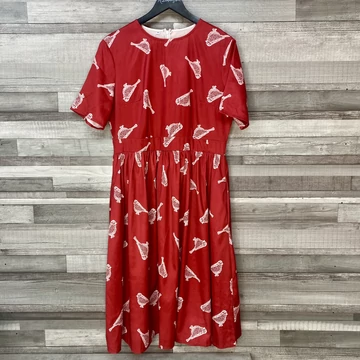 Bordó kismadár mintás elegáns ruha XL