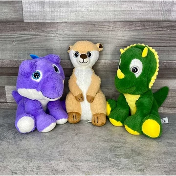 Csillogó szemű plüss kisállat szett