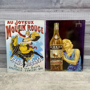 Vintage hatású fém faliképek