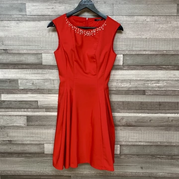 Orsay gyöngyös nyakú fáradt piros alkalmi ruha 36