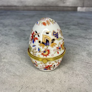 Faberge jellegű porcelán ékszertartó tojás
