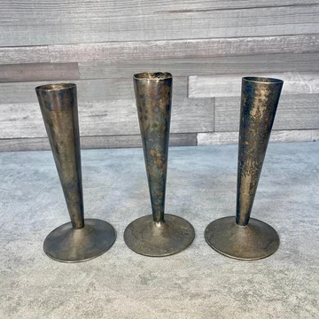 H.H. Vintage alpaka jellegű poharak, gyertya tartók