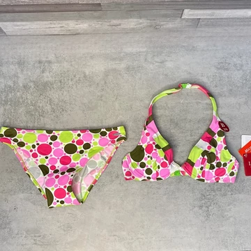 Lisca pink-zöld pöttyös bikini 38/B