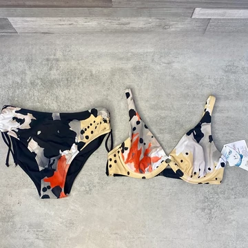 Lisca Lampedusa fekete-piros-bézs bikini 38/B