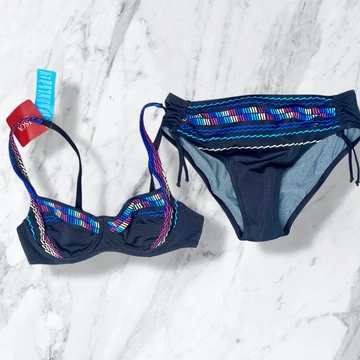 Lisca Mauritius fekete mintás, merevítős bikini 38/B