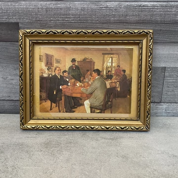 Bihari Sándor: 1896 Vasárnap délután aranykeretes kép