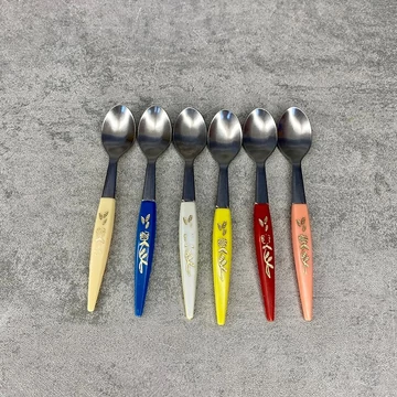 Retro színes kiskanál készlet