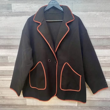 Fekete oversize átmeneti kabát XL Fekete oversize átmeneti kabát XL