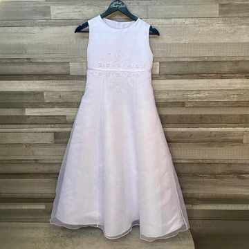 E-Kommunion Girls fehér alkalmi ruha 164-170