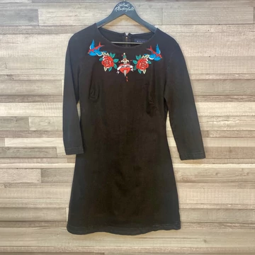 Mohito fekete farmerhatású mintás női ruha 40