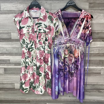 Reserved virágmintás, lila női ruha szett S-M