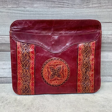 Vintage bordó női bőr táska