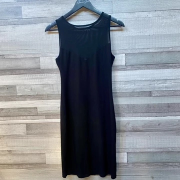 Magenta fekete csinos női ruha S-M