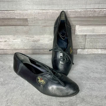 Vintage fekete bőr táncos cipő 35