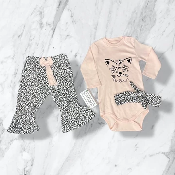 Begisa kislány párducmintás ruha szett 6-9 hó