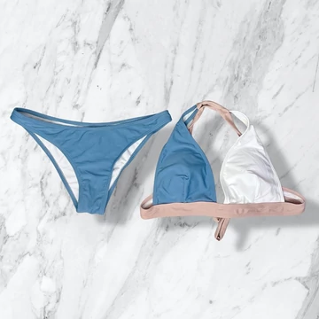 Világoskék-rózsaszín bikini M