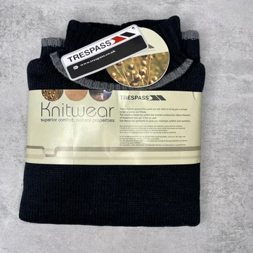 Trespass Knitwear férfi fekete kötött garbó/pulóver L