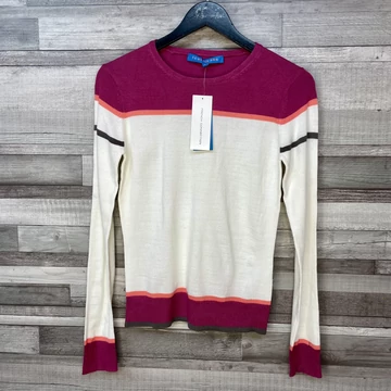 French Connection pink-fehér csíkos vékony női pulóver több méretben