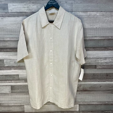 Calvin Klein replika bézs rövid ujjú ing fehér gombbal több méretben