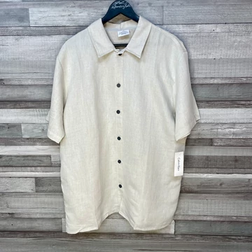 Calvin Klein replika bézs rövid ujjú ing sötét gombbal több méretben