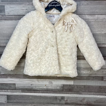 Ladybird: Krémszínű bundás kislány kabát 4-5 éves