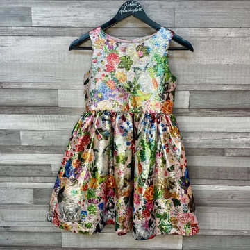 H&amp;amp;M Nathalie színes virág/állat mintás lány alkalmi ruha 140