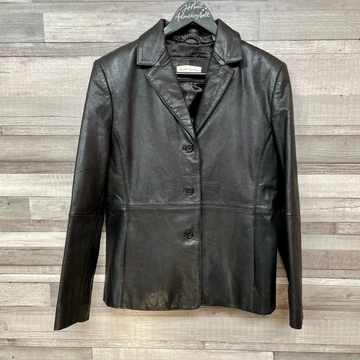 Amanda Smith Petite fekete bőrkabát S-M