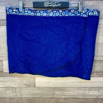 Kék all size gyapjú szerű miniszoknya