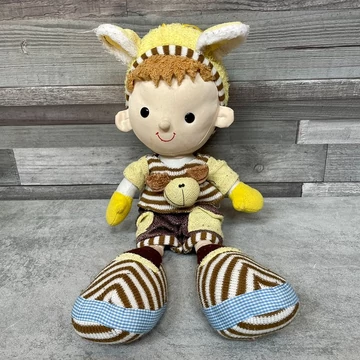 Retro csíkos plüss kisfiú figura