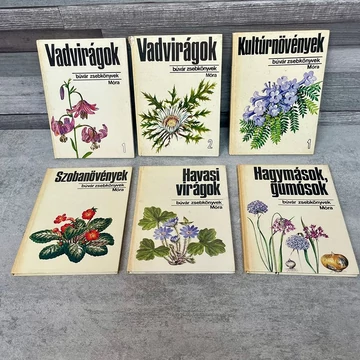 Móra búvár zsebkönyvek: Vadvirágok 1-2.;  Kultúrnövények 1. ; Szobanövények; Havasi virágok; Hagymás gumósok könyvcsomag Móra búvár zsebkönyvek: Vadvirágok 1-2.;  Kultúrnövények 1. ; Szobanövények; Havasi virágok; Hagymás gumósok könyvcsomag
