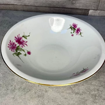 Alföldi porcelán krizantémos mély tálaló tányér/komatál 