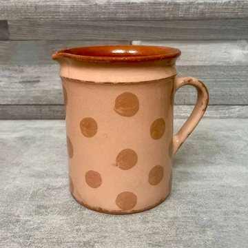 Retro mázas, pöttyös kerámia fajansz kancsó