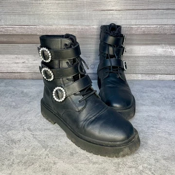 Zara ékköves fekete bokacsizma 37