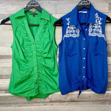 Express Design, TU zöld-kék blúz szett XS-S