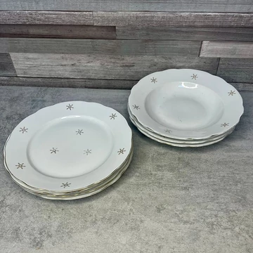 Colditz német aranyozott porcelán tányér szett