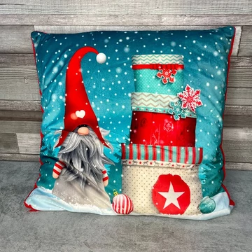 Karácsonyi ajándékdobozos manómintás díszpárna Karácsonyi ajándékdobozos manómintás díszpárna