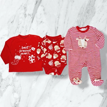 So cute piros karácsonyi babaruha szett 62