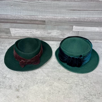 Girardi Design sötétzöld női kalap szett