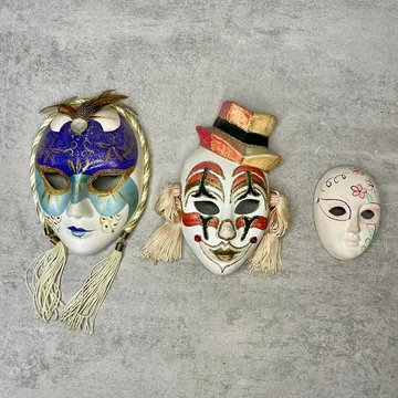 Velencei kerámia maszk fali dísz szett