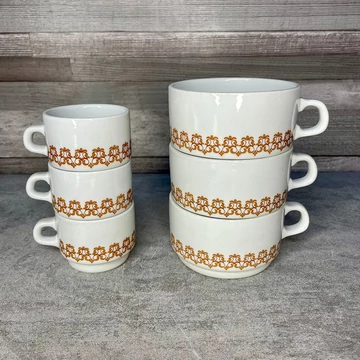 Alföldi mintás porcelán csésze, bögre szett