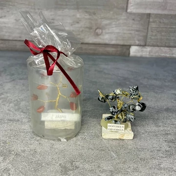 Jáspis, Hópehely Obszidián ásványfa szett