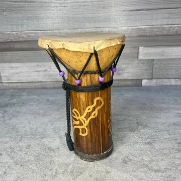 Afrikai djembe bőr dob lila dísszel