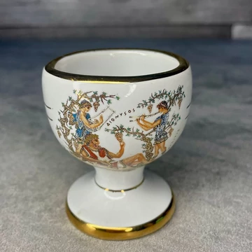 Görög kézműves aranyozott porcelán tojástartó