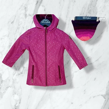 Topolino pink apró szivecske mintás átmeneti kabát sapkával 110