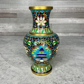 Antik Zománcozott réz váza