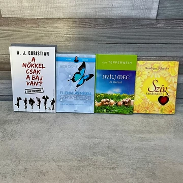 Édesvíz könyvcsomag: A nőkkel csak a baj van?; Ellenállás nélkül szenvedéllyel; Nyílj meg és szeress!; Szív tanácsadó